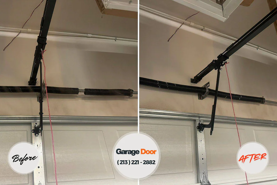 Before and after: garage door repair Milford, UT